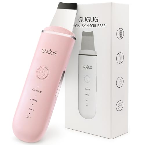 GUGUG Skin Scrubber Face Spatula Blackhead Remover Tools,4 Modes,Pink