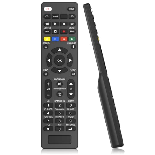 Universal TV Remote for Samsung, LG, TCL, Philips, Vizio, Hisense, Sharp, Sony, Panasonic, Sanyo, Insignia, Toshiba and Other Brands LCD LED 3D HDTV Smart TV Remote Control