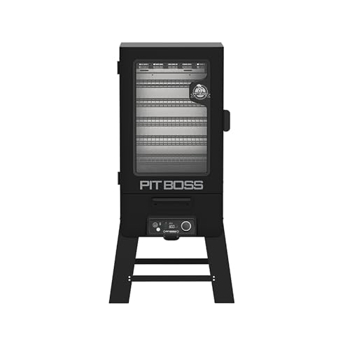 Pit Boss 4-Series WiFi & Bluetooth Digital Vertical Smoker with LCD Digital Controller and Wood Chip Tray, 1,320-Sq. In. 6-Rack Cooking Space, 100°F to 300°F Temperature Range, Meat Probe, Black