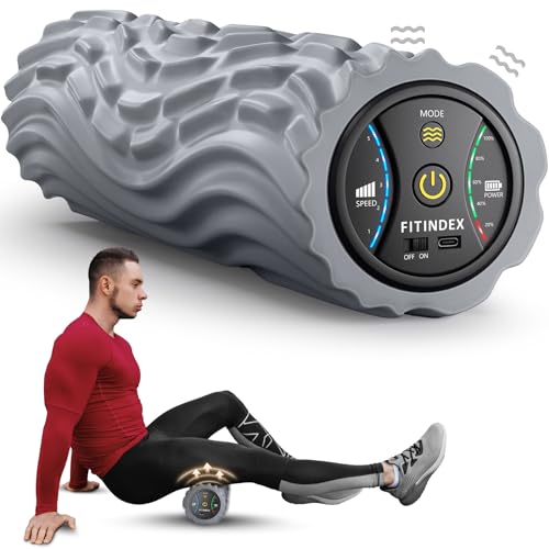 FITINDEX Vibrating Foam Roller for Exercise,5 Vibration Speeds,Rechargeable