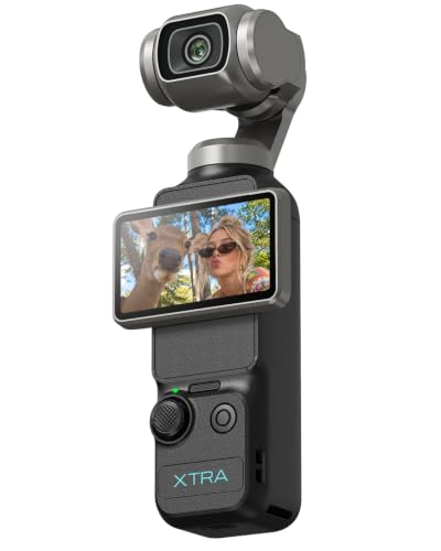 Xtra Muse, Vlogging Camera with 1'' CMOS & 4K/120fps Videos, Pocket Camera with 3-Axis Gimbal Stabilizer, Fast Focusing, Face/Object Tracking, Digital Video Camera for Photography, Digital Camera