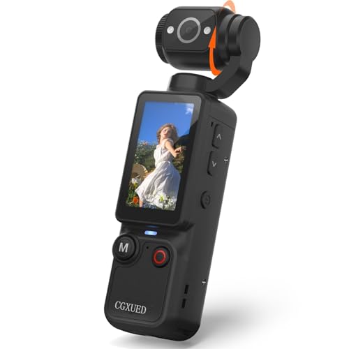 CGXUED Vlogging Camera with 180° Rotating Lens, Pocket Body Camera with Audio & Video Recording,7-Hour Battery, Handheld POV Cameras with 32GB Card, Easy One-Button Recording for Travel,Daily Life
