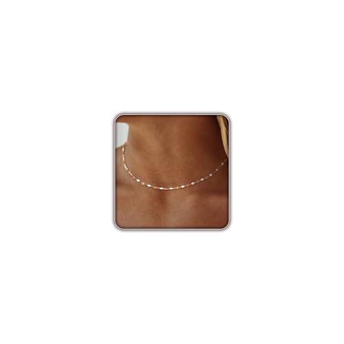 AiviGirl Gold Necklaces for Women Trendy, 14K Gold Plated Dainty Lip Chain Simple Choker Hypoallergenic Waterproof Boho Necklace Fashion Accessories Women Jewelry for Christmas Gift