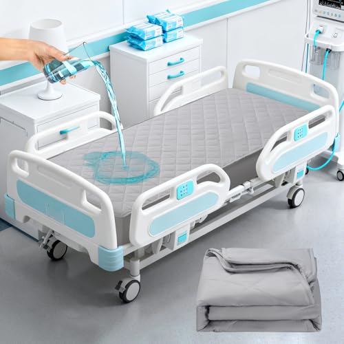 Hospital Bed Mattress Protector Cover Waterproof 36" x 80" x 14", Gray | Hospital Bed Sheets Incontinence Protection, Soft Breathable Mattress Pad for Elderly, Adults Machine Washable