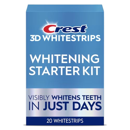 Crest 3D Whitestrips Whitening Starter Kit – Teeth Whitening Kit, 10 Treatments, Each with 1 Upper/1Lower, 20 Strips – Crest 3DWhite Teeth Whitening Strips