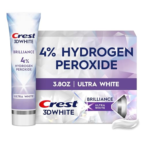 Crest 3D White Brilliance PRO Ultra White Teeth Whitening Toothpaste, 4% Hydrogen Peroxide, 3.8 oz (Pack of 1), Enamel Safe Fluoride Anticavity Toothpaste