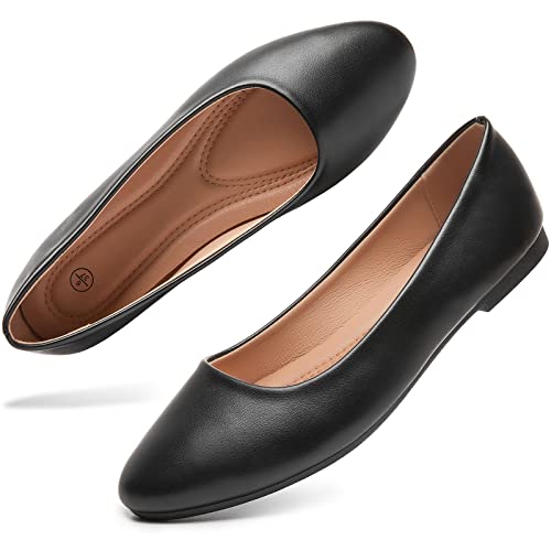 hash bubbie Women's Ballet Flats Shoes Dress Slip on Shoes Black US8.5