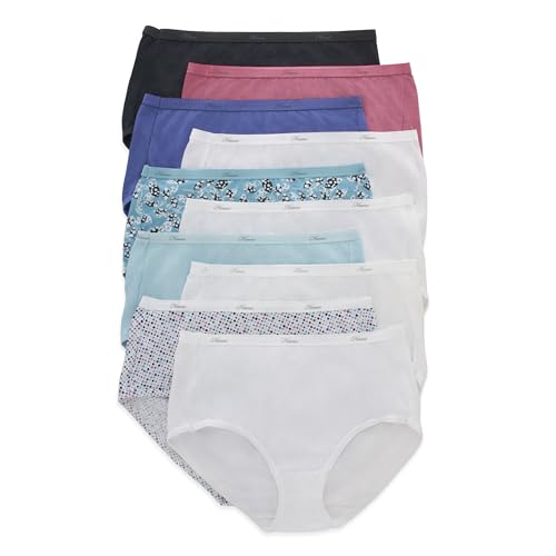 Hanes womens Cotton briefs underwear, 10 Pack - Brief Assorted 1, 8 US