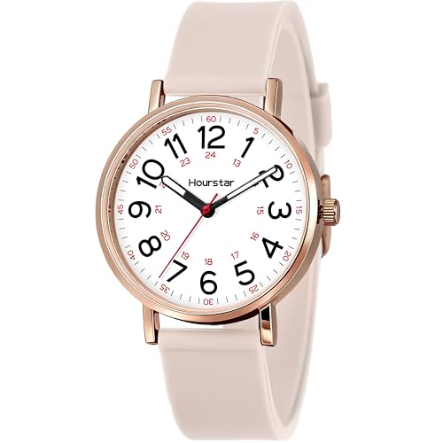 Hourstar Women's Analog Nurse Watch | Second Hand | Easy Read | Silicone