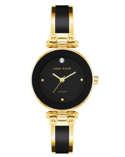 Anne Klein AK-1980BKGB Black/Gold Tone One Size