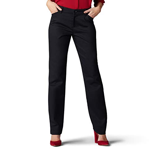 Wrinkle Free Relaxed Fit Straight Leg Pant, 14, Black