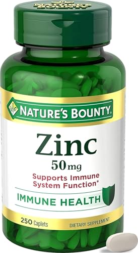 Nature’s Bounty Zinc 50mg Caplets, Immune Support, 250 ct