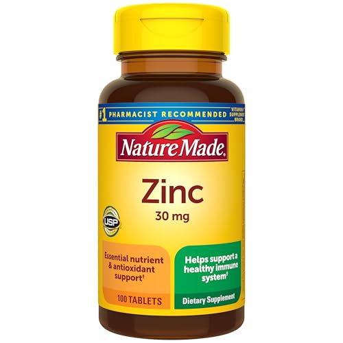 Nature Made Zinc 30 mg for Immune Health Support, 100 Tablets