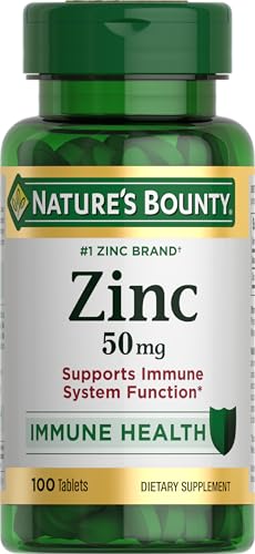 Nature's Bounty, Zinc 50mg, Immune System Skin and Antioxidant Health Support, 100 Count