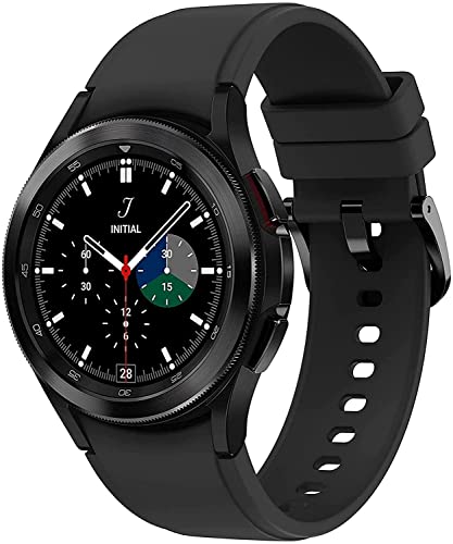 SAMSUNG Galaxy Watch 4 Classic 42mm Smartwatch mit ECG Monitor Tracker für Gesundheit, Fitness, Laufen, Schlafzyklen, GPS Sturzerkennung, Bluetooth, US Version, Schwarz