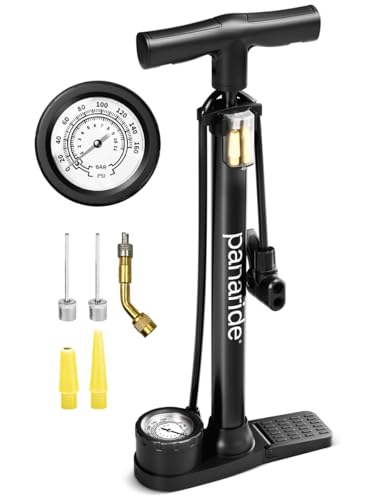 Bike Pump with Gauge - Floor Bike Pumps for Road & Mountain Bikes