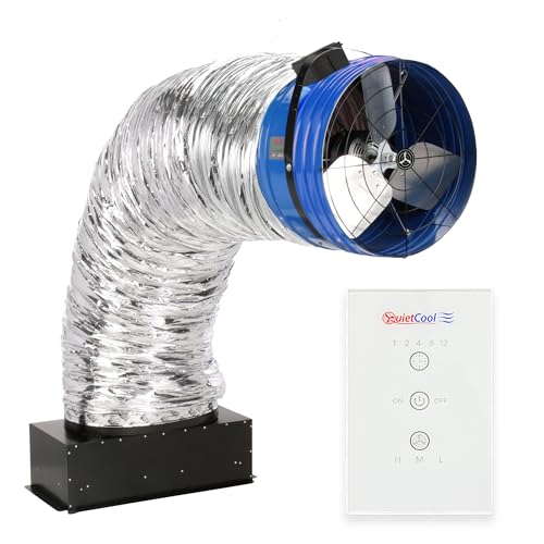 Quietcool QC CL-5400 RF Classic Advanced Whole House Fan mit Wireless Control - Bis zu 5024 CFM - Zwei Geschwindigkeiten - Deckt bis zu 2,512 SQFT ab - 10 Jahre Garantie - Abnehmbare Gitterabdeckung