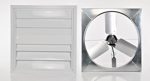 Master Flow GAF 24" Direct Drive 4500 CFM Whole House Fan mit Shutter - 1/4 HP Permanent split-capictor Motor - Pull Chain Operation - WHFS24M
