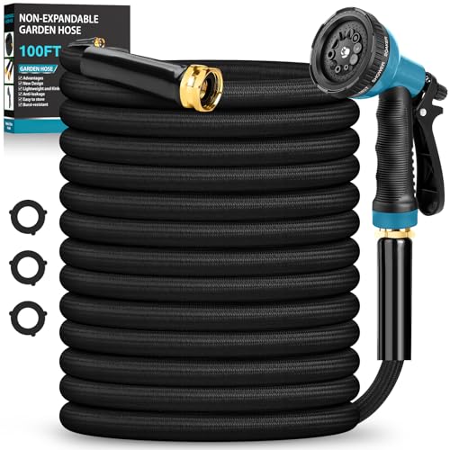 Itsonestep Garden Hose 100ft, 3/4GHT nicht ausziehbarer Wasserschlauch, leichter und flexibler Gartenschlauch mit 10-Funktions-Düse, knickfrei, stabil, hoher Druck, abriebfest für Garten & Hof
