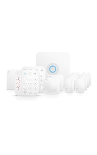 Ring Alarm 14-Piece Kit (neueste Modell), drahtloses Smart-Home- oder Geschäftssicherheitssystem, erweiterbar, einfache Einrichtung, mobile App-Steuerung, 24/7 professionelle Überwachung, kompatibel mit Alexa