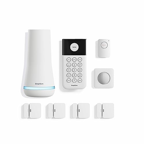 SimpliSafe 8 Piece Wireless Home Security System - Optionale 24/7 professionelle Überwachung - Kein Vertrag - Kompatibel mit Alexa und Google Assistant , Weiß