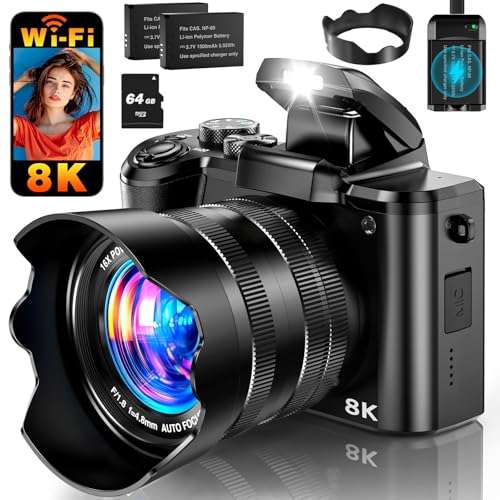 8K Digital Camera, 88MP WiFi Cameras for Photography