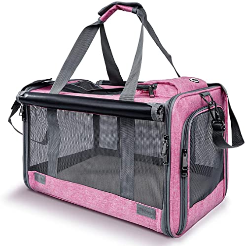 GAPZER Pet Carrier for Large and Medium Cats, zachte huisdiervervoerder voor grote middelgrote katten en puppy hondenvervoerders kattentransportvervoerders, reisvervoerder met privacybescherming voor huisdieren