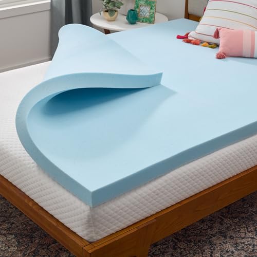 Linenspa Memory Foam Mattress Topper, Twin XL Size - 3 Inch Gel Infused Memory Foam - Plush Feel - Cooling and Pressure Relieving - CertiPUR Certified - Dorm Room Essentials