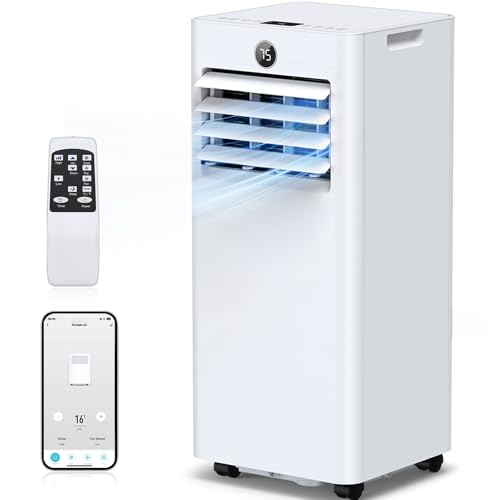 Portable Air Conditioners 16,000 Btu for Large Rooms up to 850 Sq. Ft., 5-in-1 slimme AC-unit met WiFi APP, snelle koeling, ontvochtiger, ventilator, 36dB slaapstand 24H, raamkits voor slaapkamer thuiskantoor