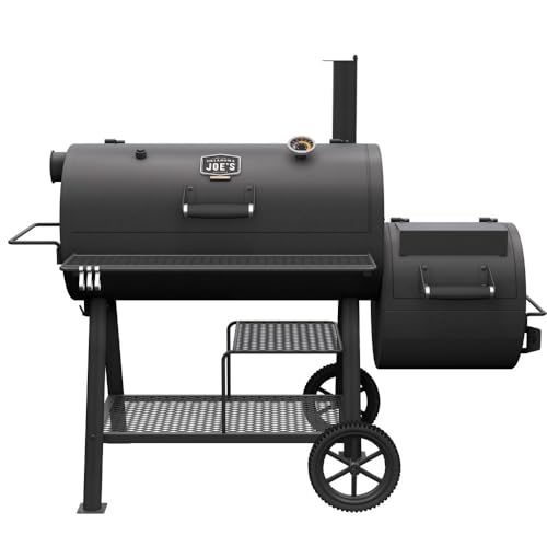 Oklahoma Joe's Highland Offset Reverse Flow Offset Charcoal Smoker and Grill With 1093 sq. in. Cooking Area in Black