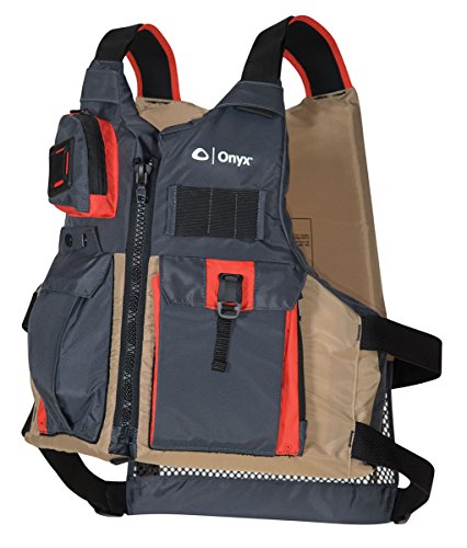 Onyx Kayak Fishing Life Jacket – USCGA PFD/Life Jacket met meerdere zakken, hoogrugontwerp en verstelbare banden voor peddelsporten en vissen