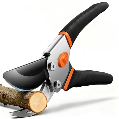 VOTREK® Pruning Shears, 8.5” professionele tuinsnoeischaar met springveer die niet vastloopt & altijd scherp SK5-lemmet, ergonomische bypass-knippers voor rozen, het snoeien van bomen, heavy-duty bonsaischaar voor zwakke handen
