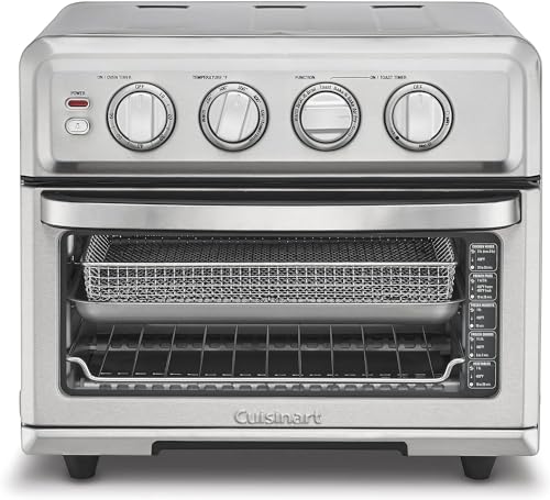 Cuisinart Air Fryer Toaster Oven, 1800W, 8-in-1 met Air Fry, Convection, Broil & Warm, 0.6 Cubic Feet, 60-Minute Timer, TOA-70NAS, RVS