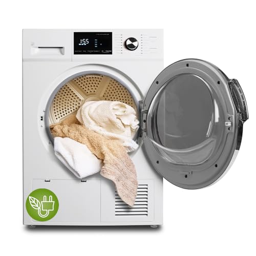SMETA 4.4 Cu.Ft Heat Pump Ventless Electric Dryer, Front Load Clothes Dryer Machine, 24" Compact Stackable Portable With 4-wire Plug, Large Capacity Secadora De Ropa Electrica For Home Apartment RV