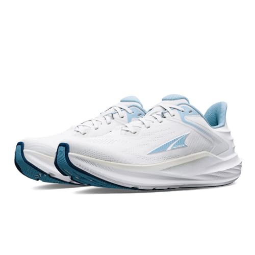 ALTRA Women's Torin 8 Road Running Shoe, White/Light Blue, 9