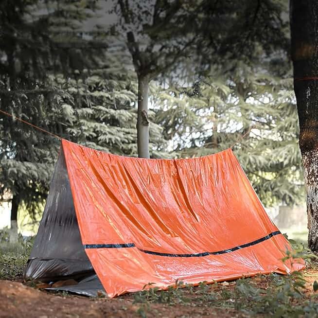 Outdoor Lifesaving Blanket Emergency Tent Thermal Blanket Tent Sun Protection Space Blanket, Orange