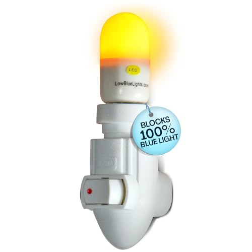 LowBlueLights Amber Night Light Plug in, 120V E12 Blue Light Free Bulb