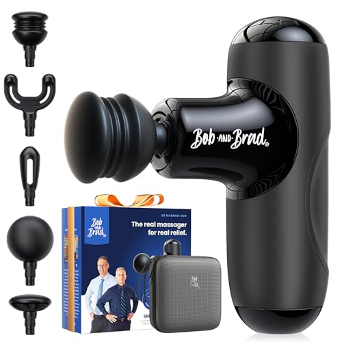 BOB AND BRAD Q2 Mini Massage Gun, Pocket-Sized Deep Tissue Massager Gun, Portable Percussion Muscle Massager Gun, Ultra Small & Quiet Muscle Massage Gun for Muscle Recovery with Carry Case
