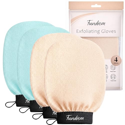 Exfoliating Glove 4 Pack, Korean Exfoliating Mitt, Body Scrubber Exfoliator