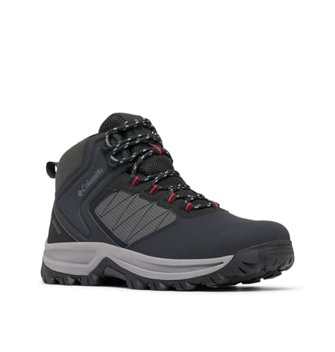 Columbia Mens Transverse Waterproof Hiking Boot, Black/Mountain Red, 10.5