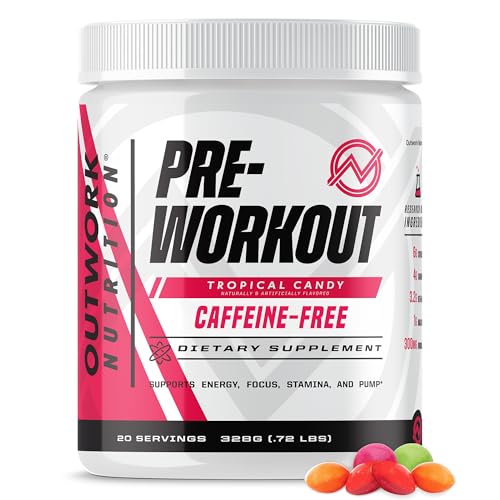 Outwork Nutrition Caffeine-Free Pre-Workout Powder (Tropical Candy)