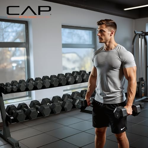 Close-up of CAP dumbbell heads and handle