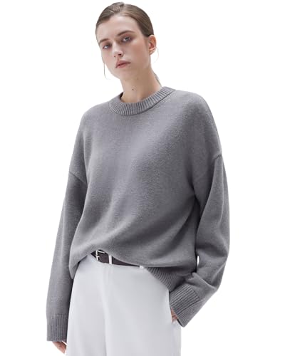 SUUKSESS Women Cashmere Blend Oversized Sweaters Long Sleeve Pullover Tops