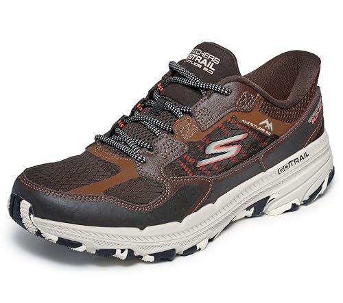 Skechers Men's GO Run Trail Altitude 2.0 - Rocky Hill Trail Running Shoes, Brown/Orange, 12