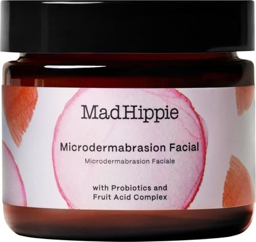 Mad Hippie MicroDermabrasion Facial – Exfoliating Face Scrub with Probiotics + AHA Fruit Acid Complex, Light Citrus Scent, 2.1 Fl Oz