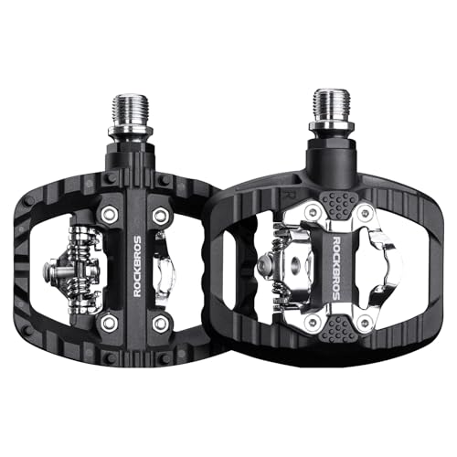 ROCKBROS SPD MTB Pedals Dual Function Clipless Flat Bike Pedals