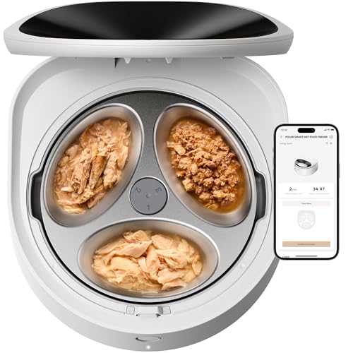 PETLIBRO Automatic Wet Cat Feeder with Refrigeration 2026 New Verision, App-Controlled Cat Food Dispenser with Semiconductor Cooling, 3 Fresh Meals for 3 Days, Stainless Steel Bowl, White