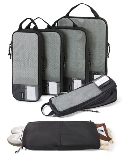 BAGSMART 6 Set Compression Packing Cubes voor op reis, lichtgewicht bagage-organizer tassen, duurzame ruimtebesparende tassen reisbenodigdheden