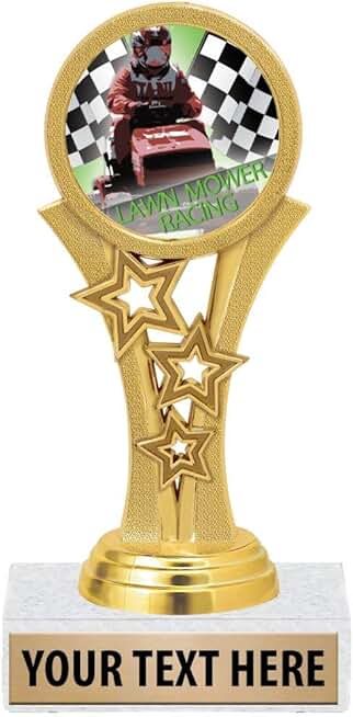 Crown Awards Lawn Mower Racing Trophies, 5 1/2" Starbeam Lawn Mower Racing Trophy, Engraving Included