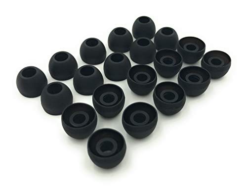 Earbudz 10 Pairs Medium Earbud Tips Silicone Replacement Ear Bud Tips – Black